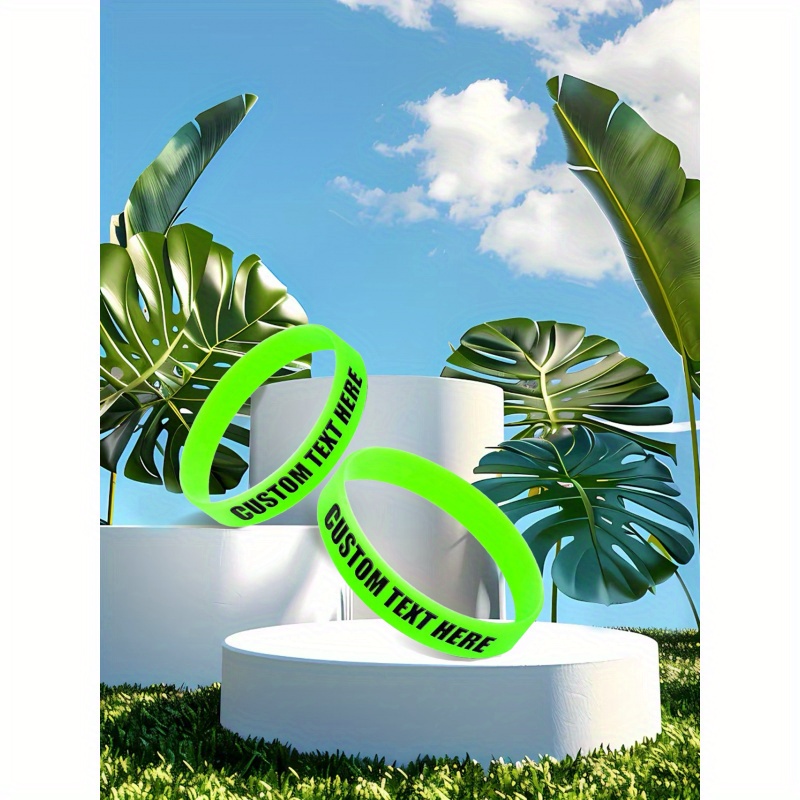 65pcs Custom Silicone Wristbands, Personalized Text